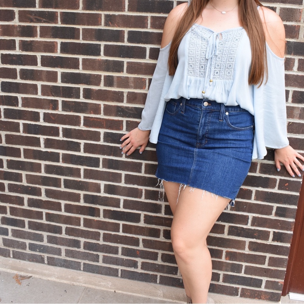 Madewell Dark Blue Denim Skirt